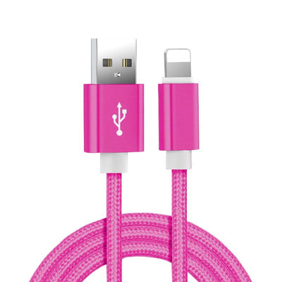 iPhone Braided Cable Charger - Fuchsia