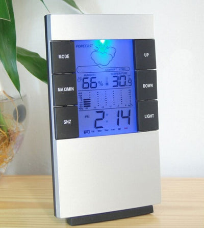 Digital Alarm Clock - Silver