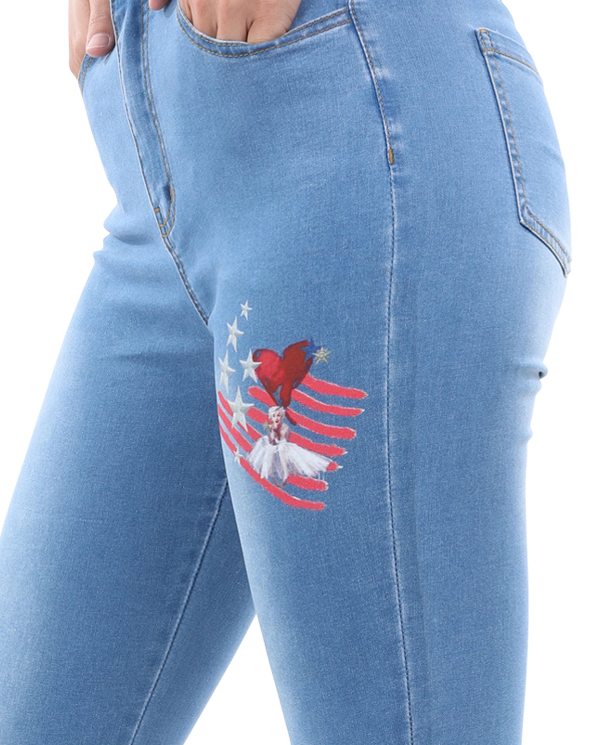 Benedict Skinny Jeans With Marilyn Monroe Heart Decal