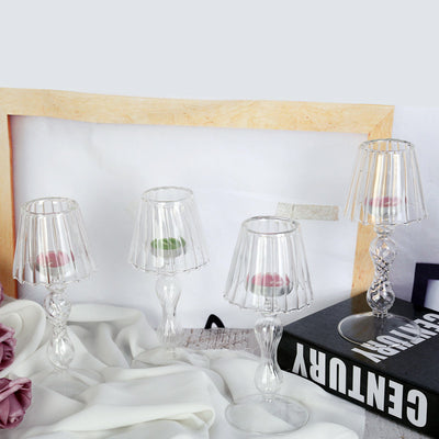 Clear Glass Table Lamp Candle Holder - Champagne