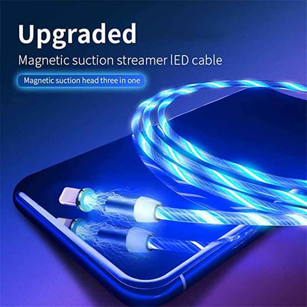 Light-up Magnetic 3-in-1 USB Charging - Blue