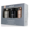 Trio Set, Method Luxury Scent Hand Wash Gel with Plant-Based Cleansers, Reusable Aluminum Bottles w/ Pump 12 FL Each