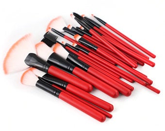 Rita Makeup Brush Set: Red