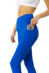 High Waisted Yoga Leggings - Sky Blue - Savoy Active